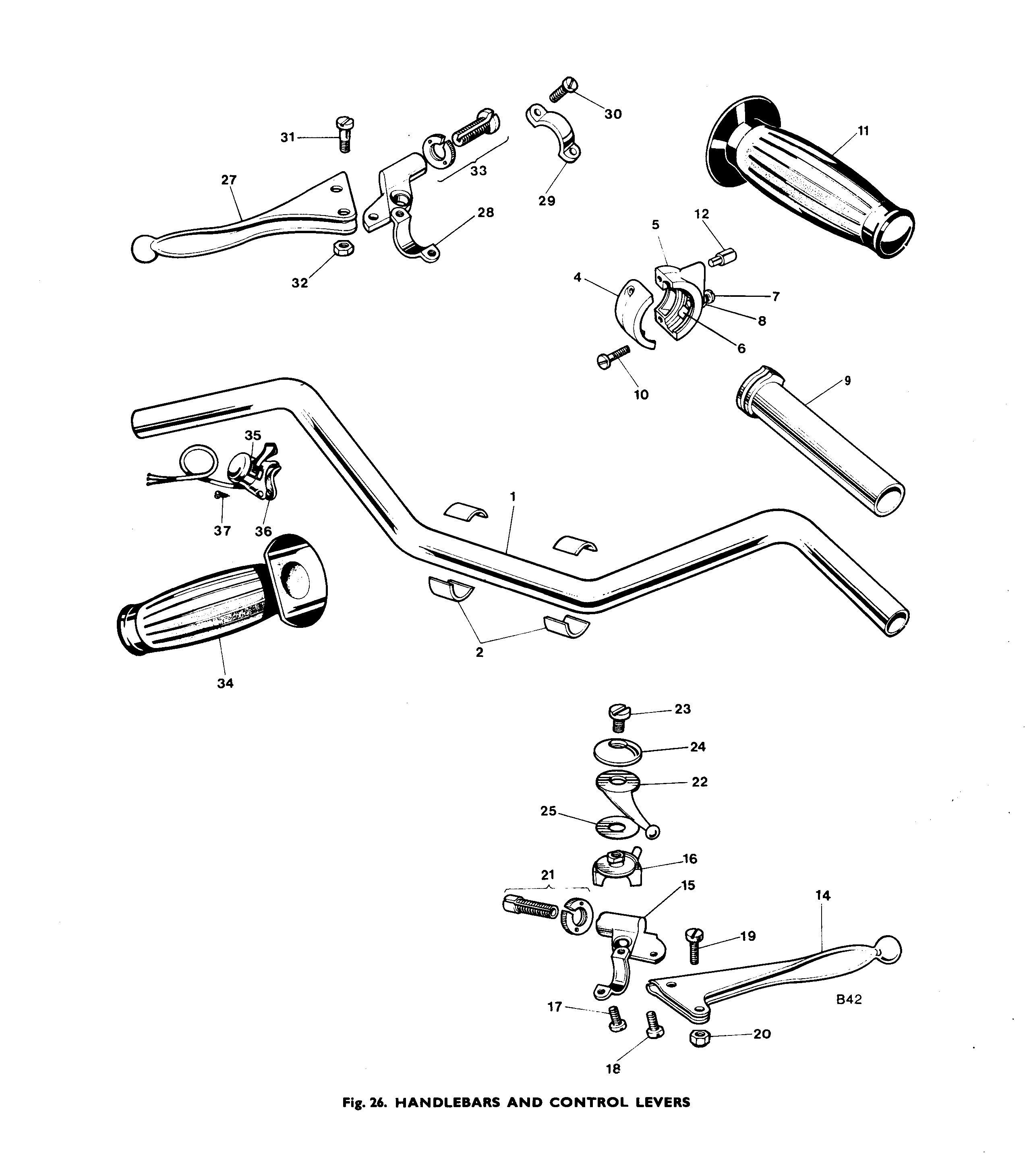 1970 Triumph 650 Handlebar & Control Levers JRC Engineering, Inc.